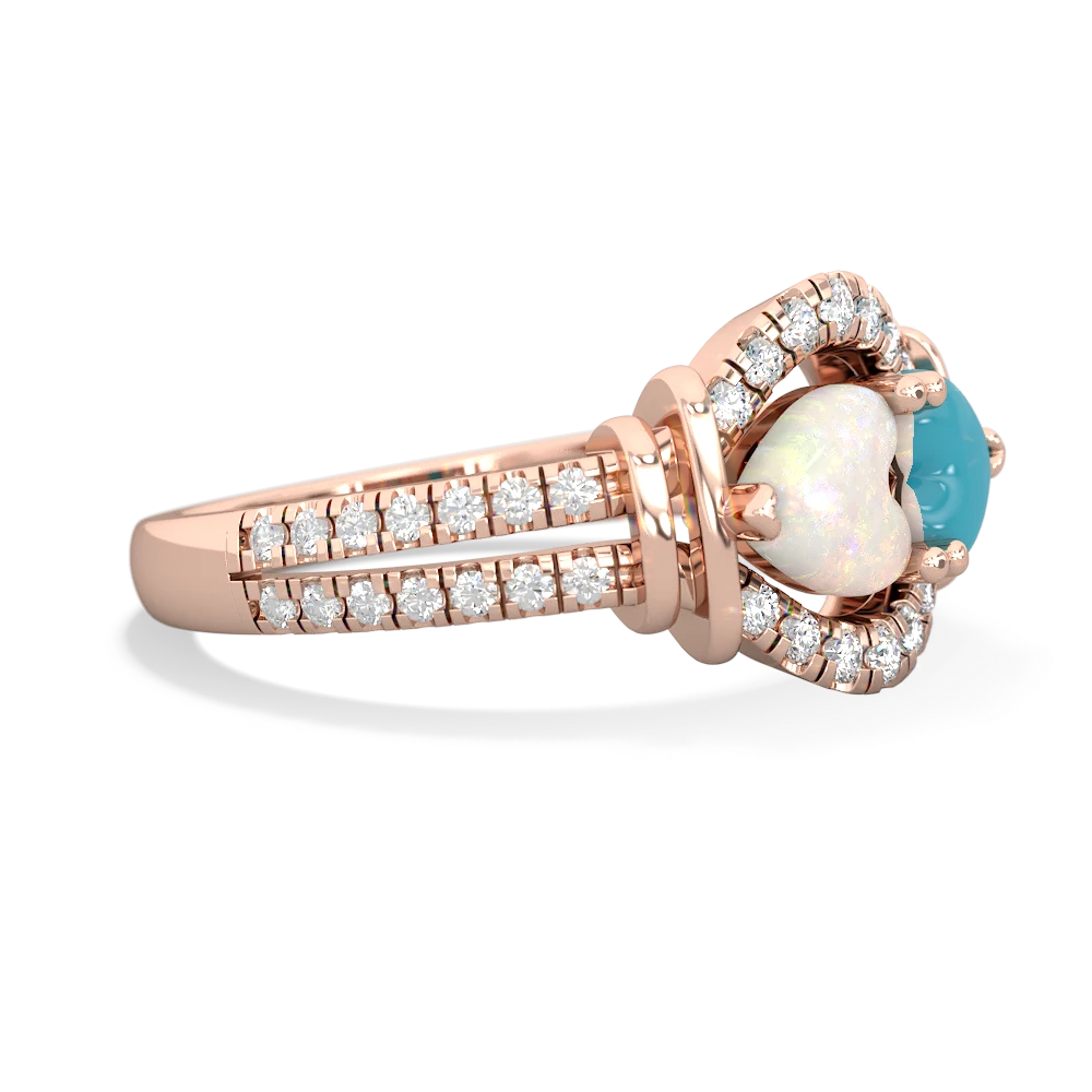 Opal Art-Deco Keepsake 14K Rose Gold ring R5630