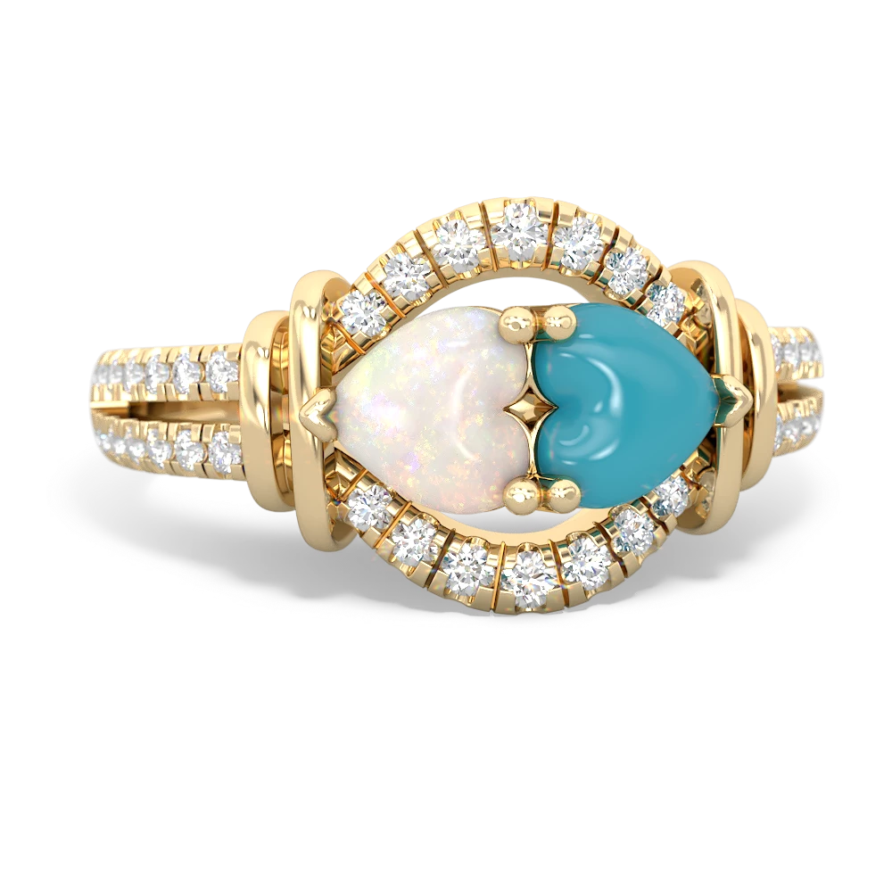 Opal Art-Deco Keepsake 14K Yellow Gold ring R5630