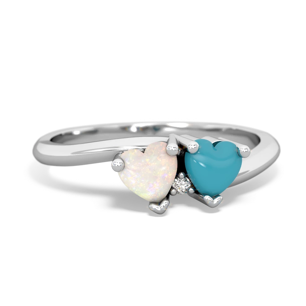 Opal Sweethearts 14K White Gold ring R5260