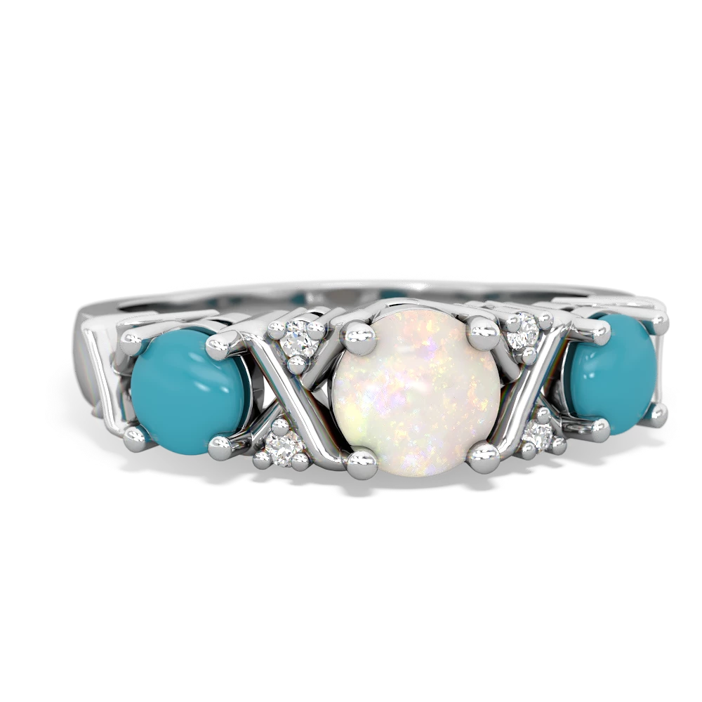 Opal Hugs And Kisses 14K White Gold ring R5016