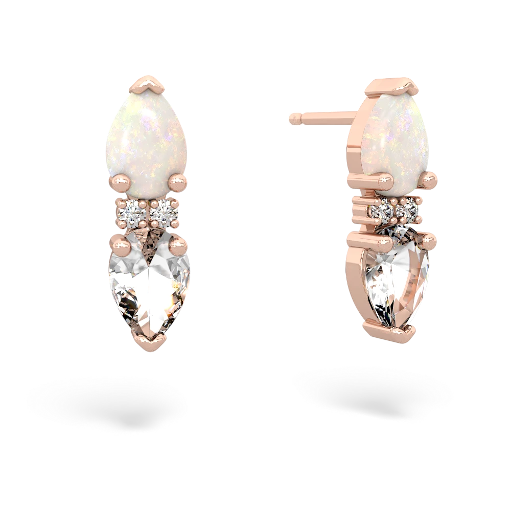 Opal Bowtie Drop 14K Rose Gold earrings E0865