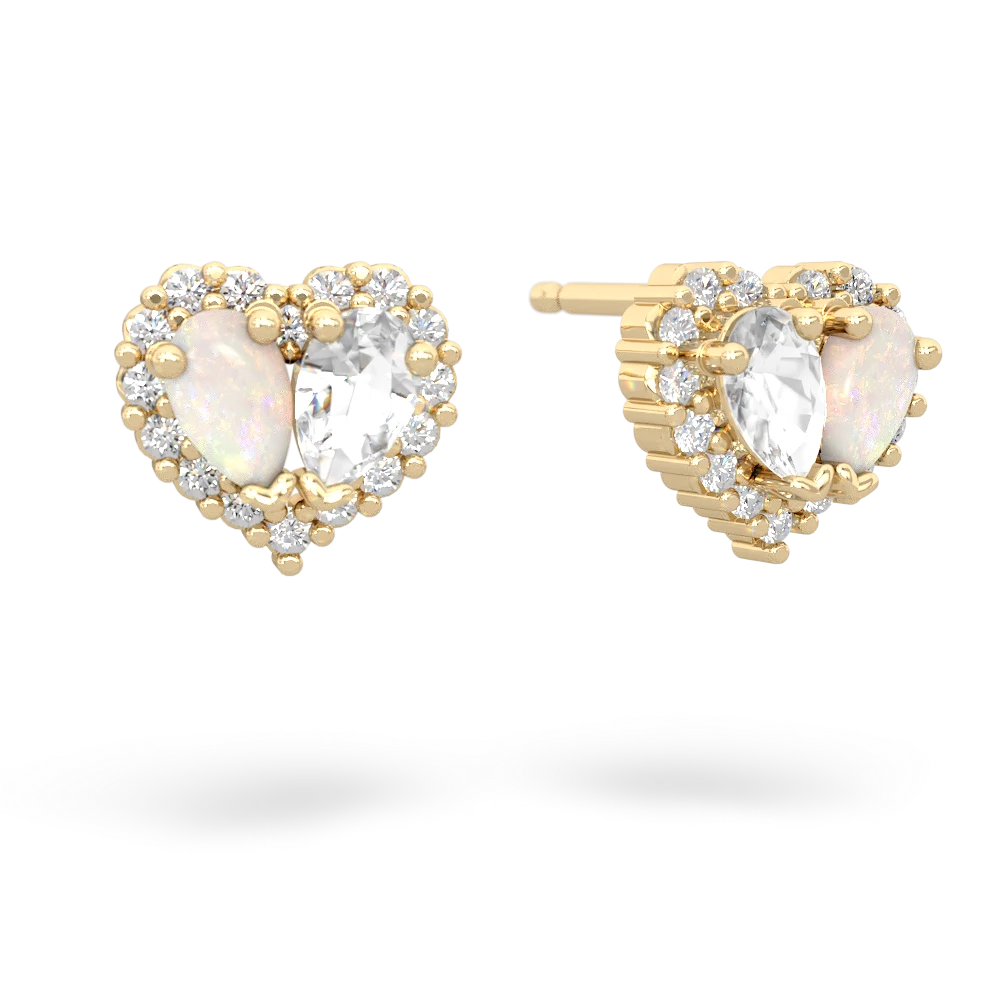 Opal Halo 14K Yellow Gold earrings E7008