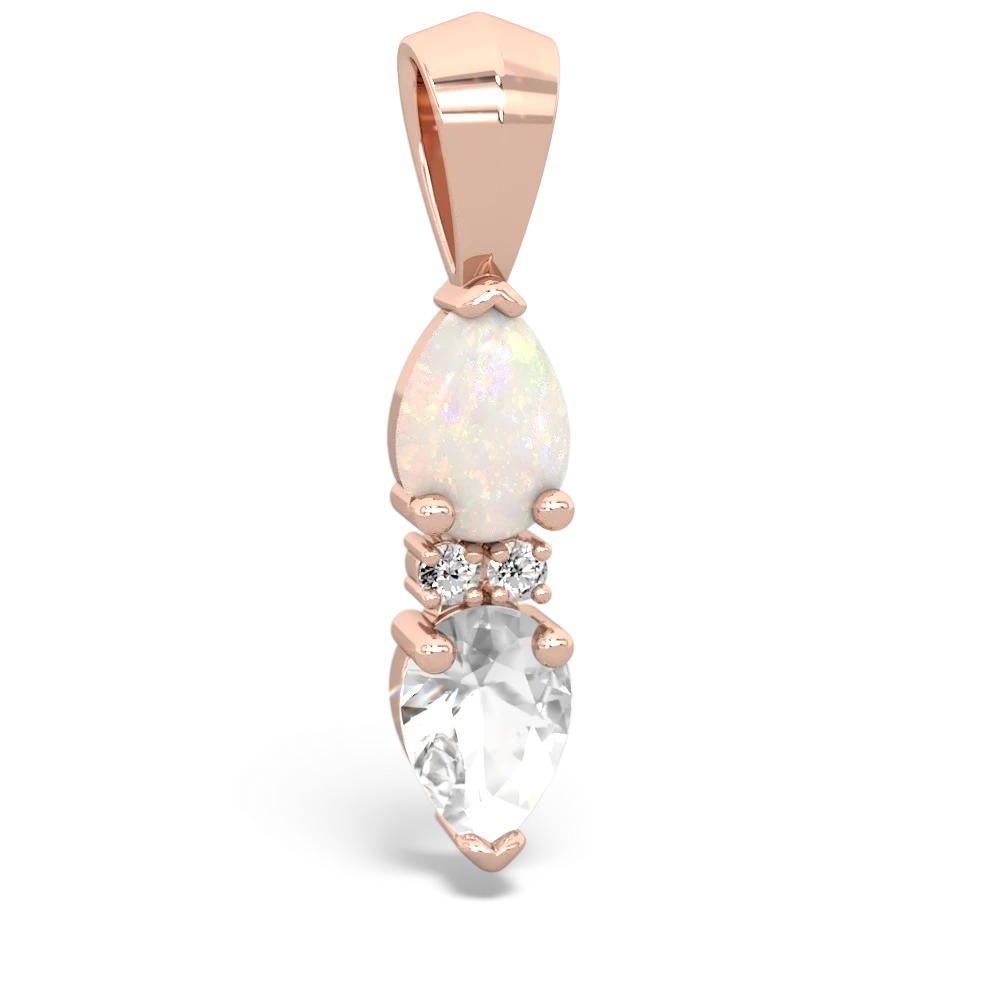 Opal Bowtie Drop 14K Rose Gold pendant P0865