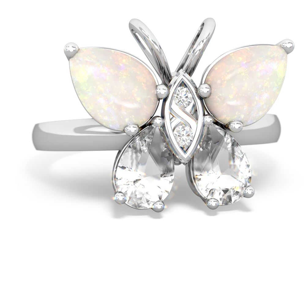 Opal Butterfly 14K White Gold ring R2215