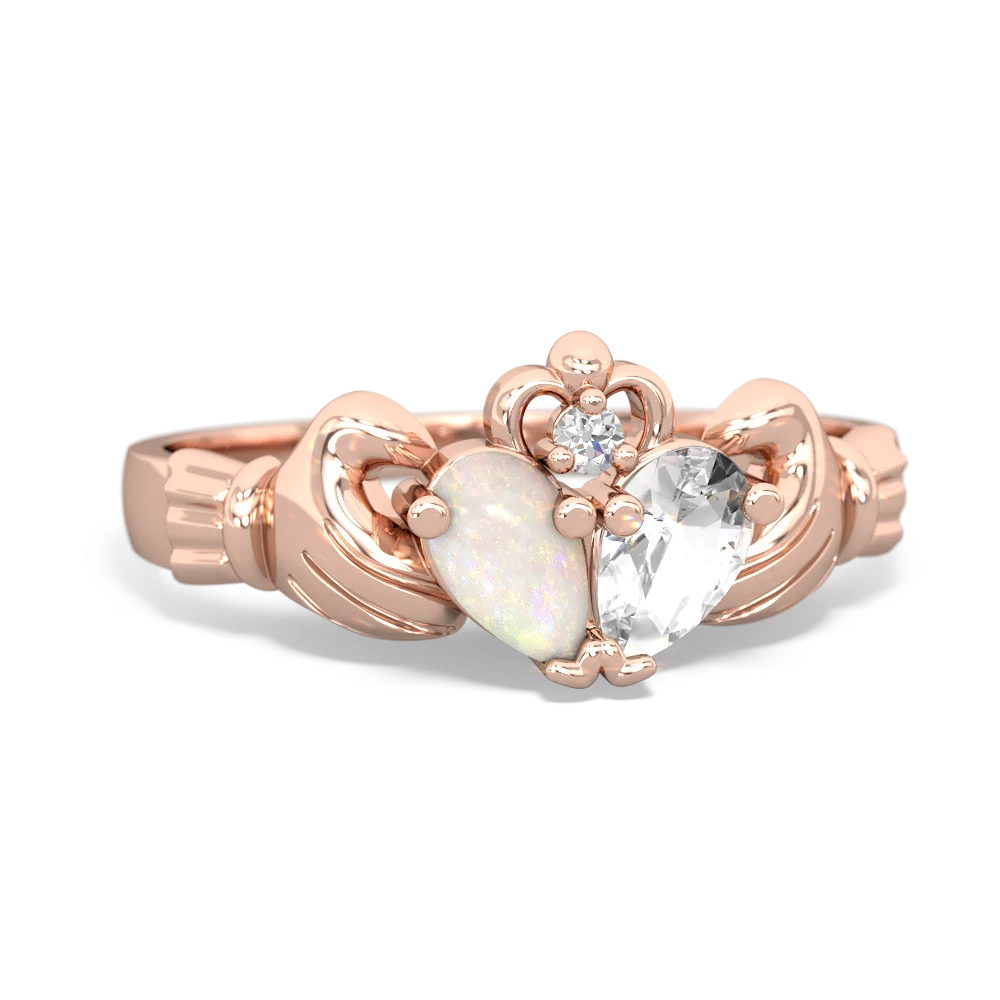 Opal 'Our Heart' Claddagh 14K Rose Gold ring R2388