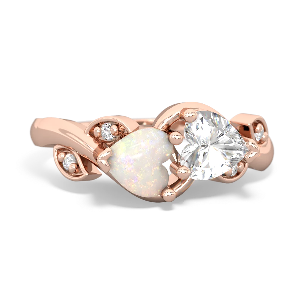 Opal Floral Elegance 14K Rose Gold ring R5790