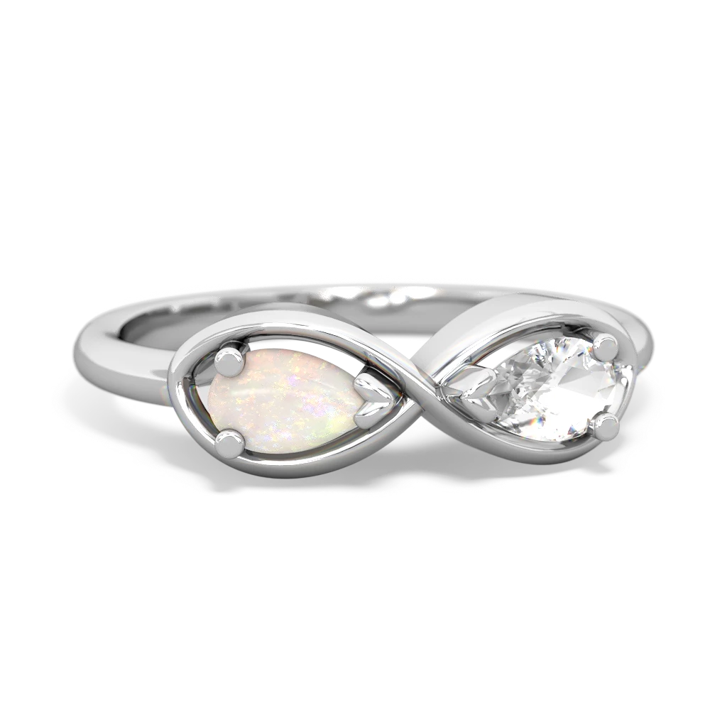 Opal Infinity 14K White Gold ring R5050