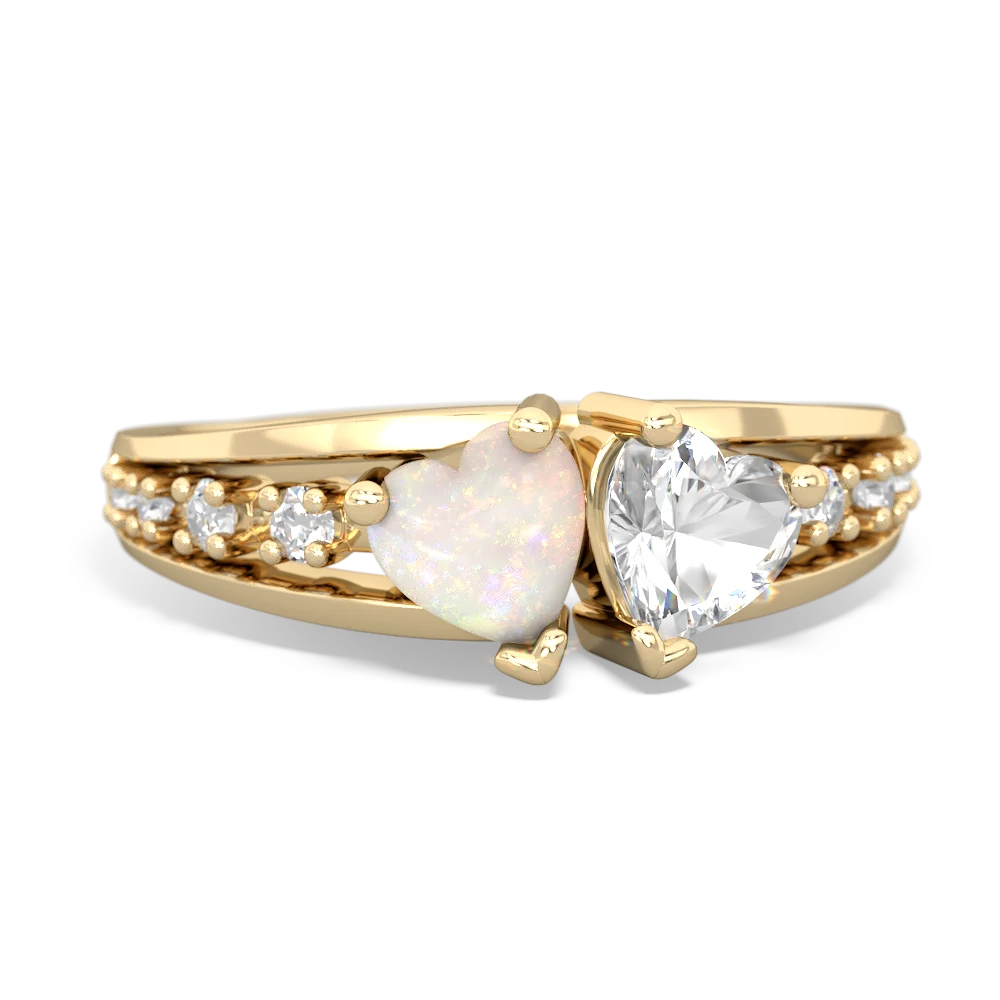 Opal Heart To Heart 14K Yellow Gold ring R3342