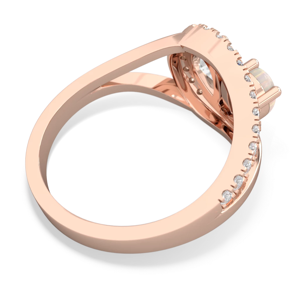 Opal Nestled Heart Keepsake 14K Rose Gold ring R5650