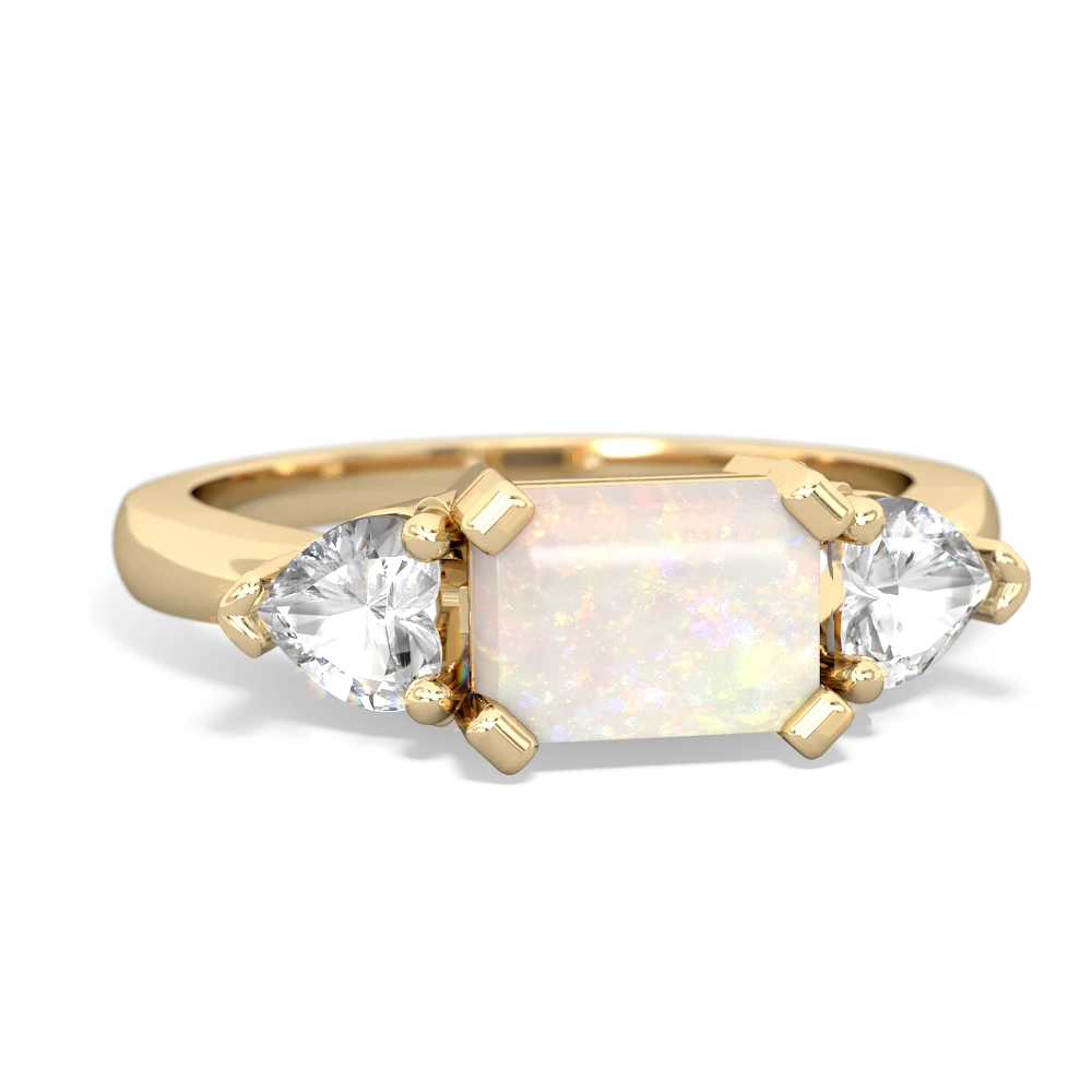 Opal Three Stone 14K Yellow Gold ring R5235