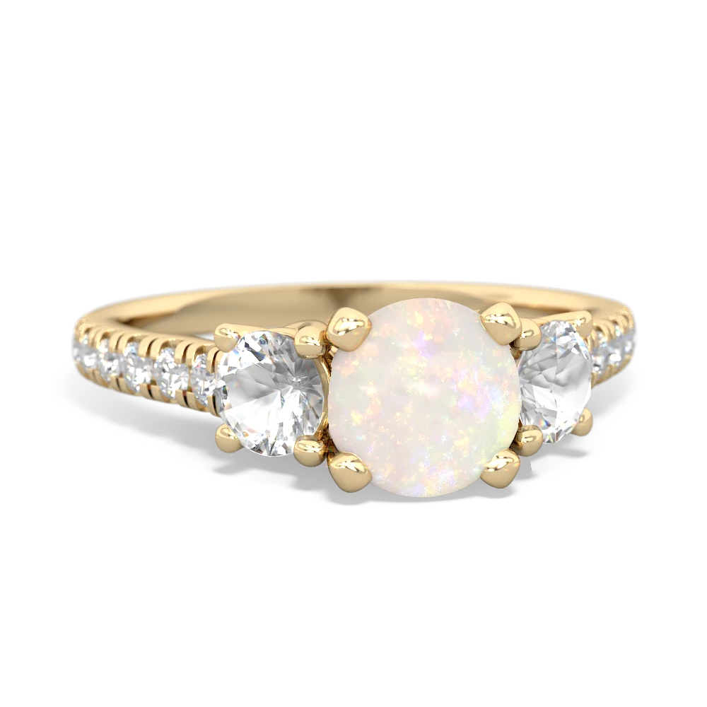 Opal Pave Trellis 14K Yellow Gold ring R5500