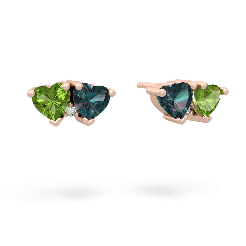 Peridot Sweethearts 14K Rose Gold earrings E5260