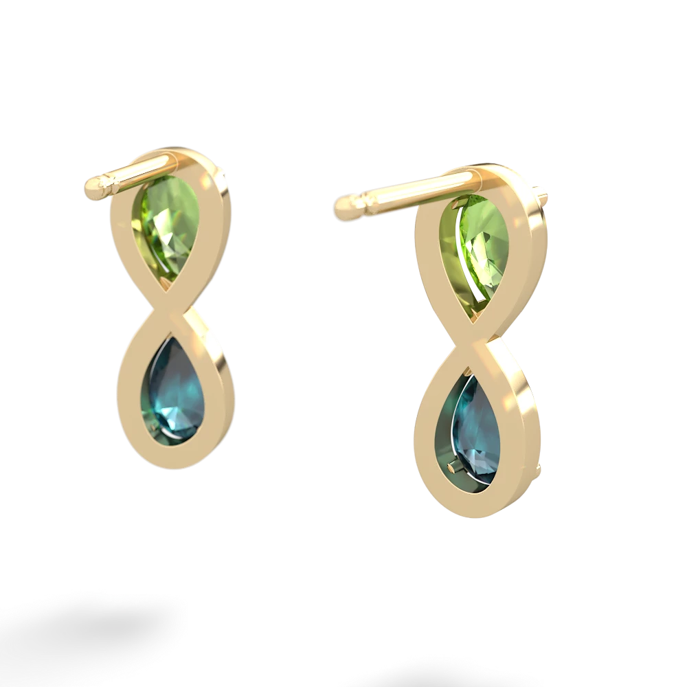 Peridot Infinity 14K Yellow Gold earrings E5050