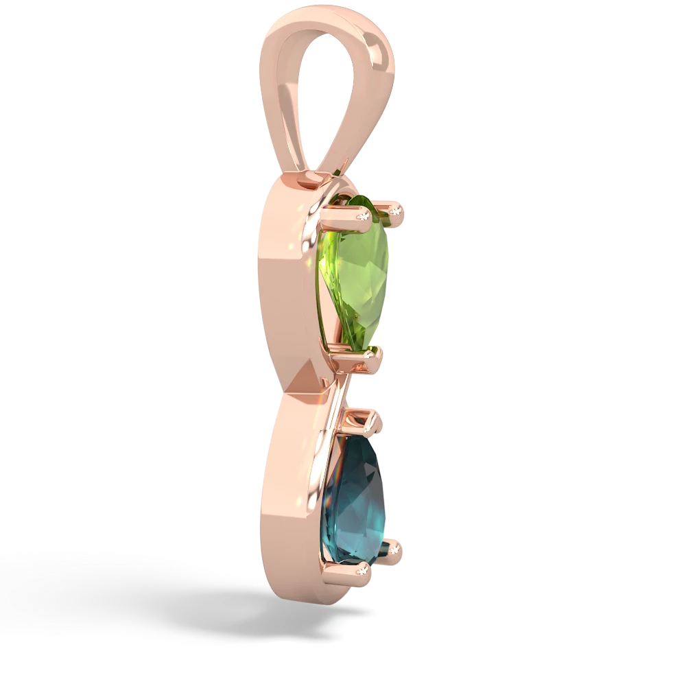 Peridot Infinity 14K Rose Gold pendant P5050