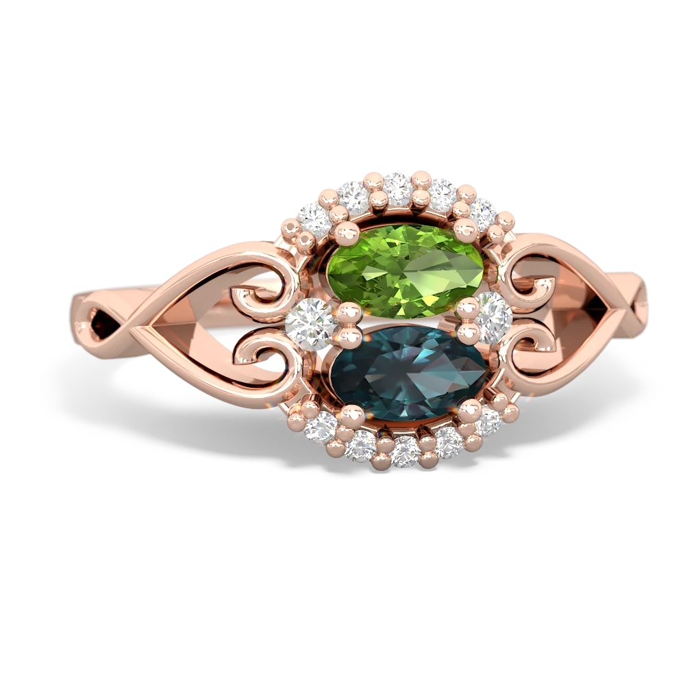 Peridot Love Nest 14K Rose Gold ring R5860