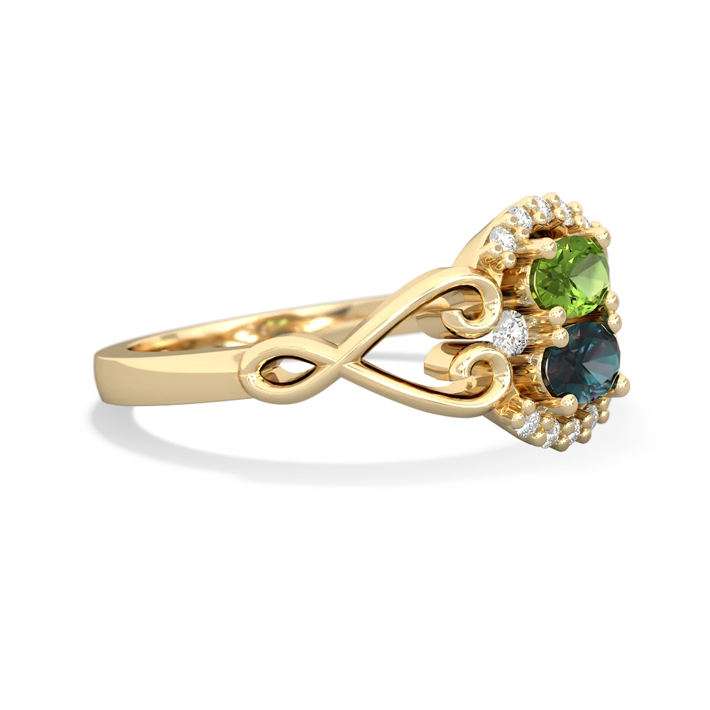 Peridot Love Nest 14K Yellow Gold ring R5860