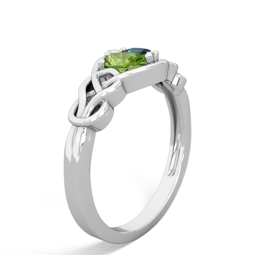 Peridot Celtic Love Knot 14K White Gold ring R5420