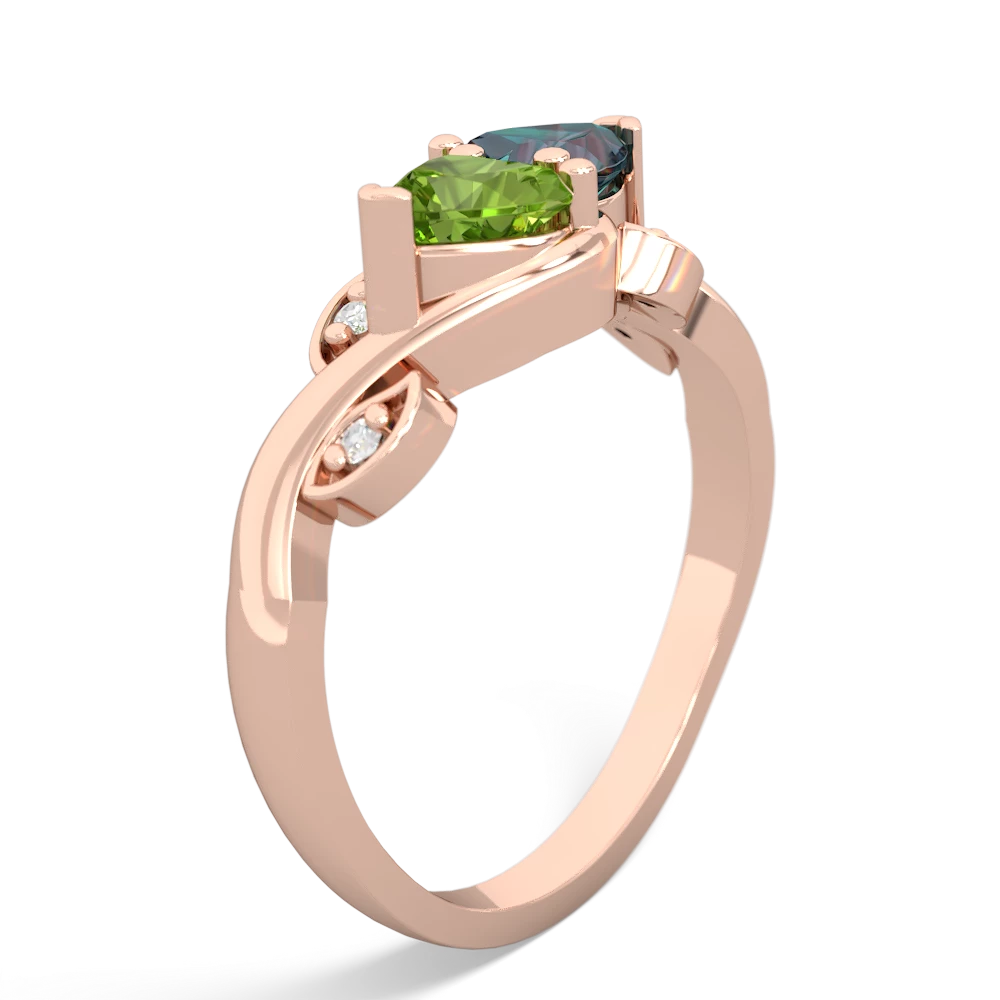 Peridot Floral Elegance 14K Rose Gold ring R5790