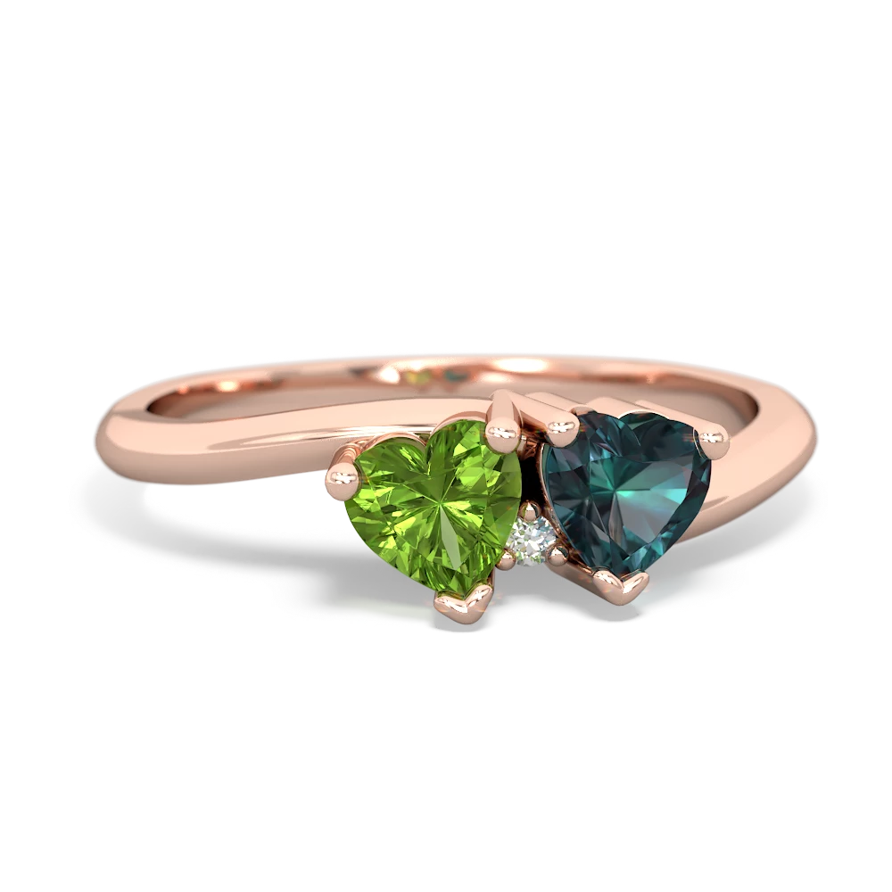 Peridot Sweethearts 14K Rose Gold ring R5260