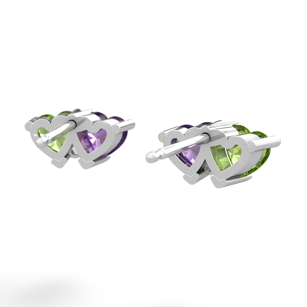 Peridot Sweethearts 14K White Gold earrings E5260