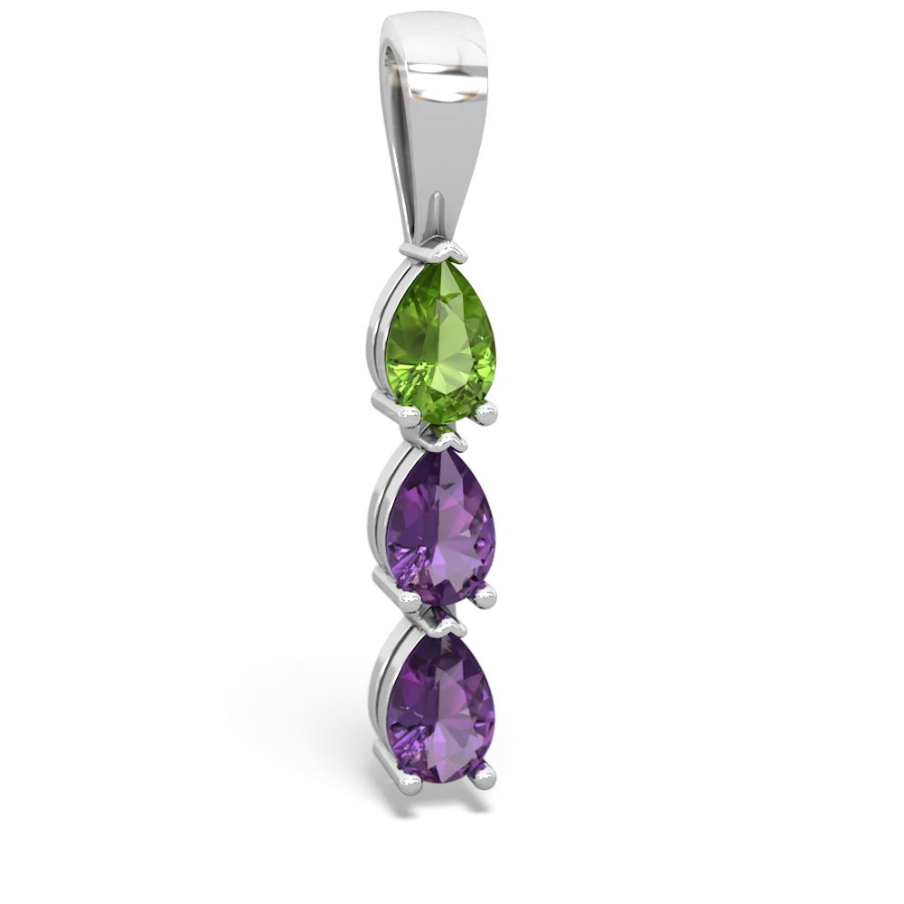 Peridot Dew Drops 14K White Gold pendant P2251