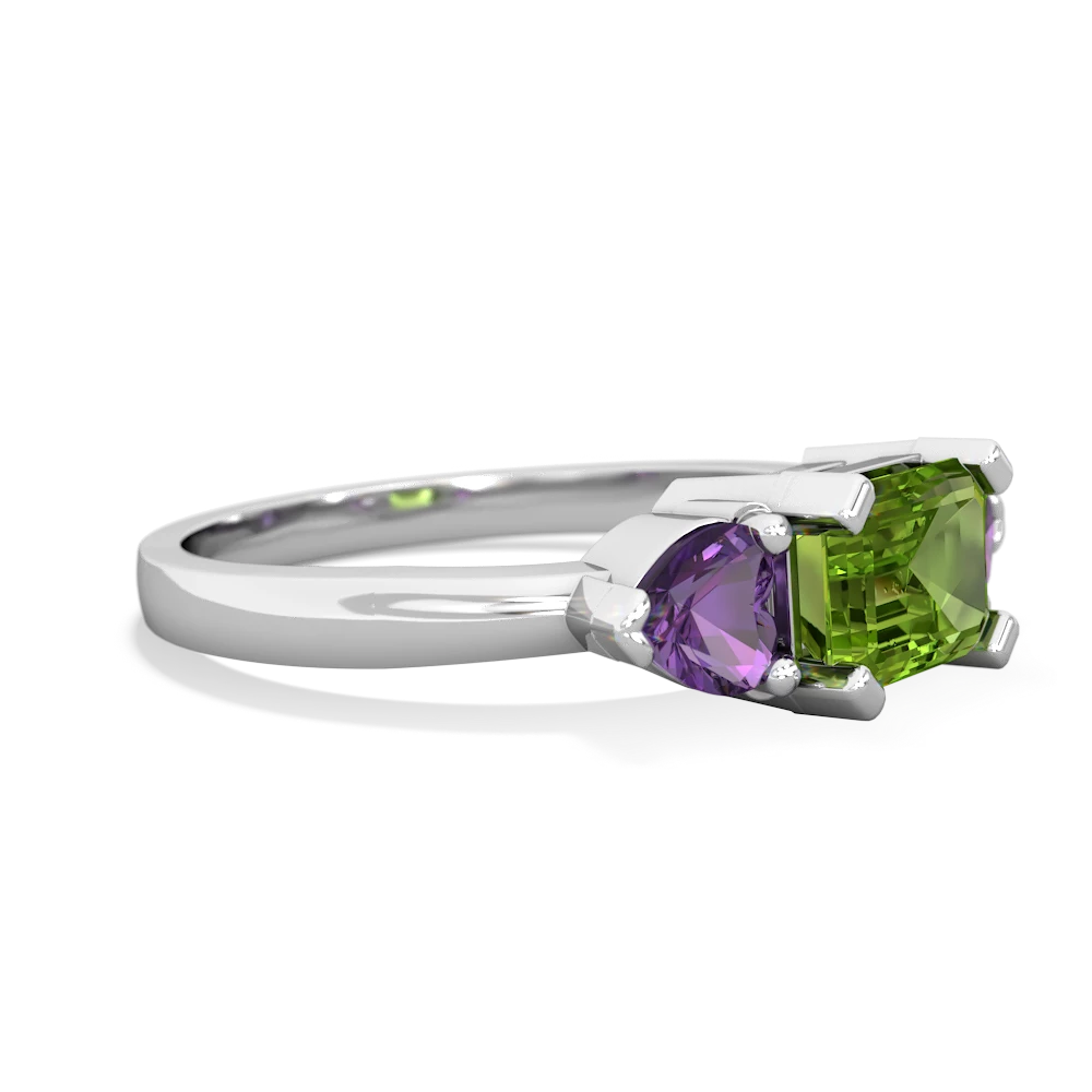 Peridot Three Stone 14K White Gold ring R5235