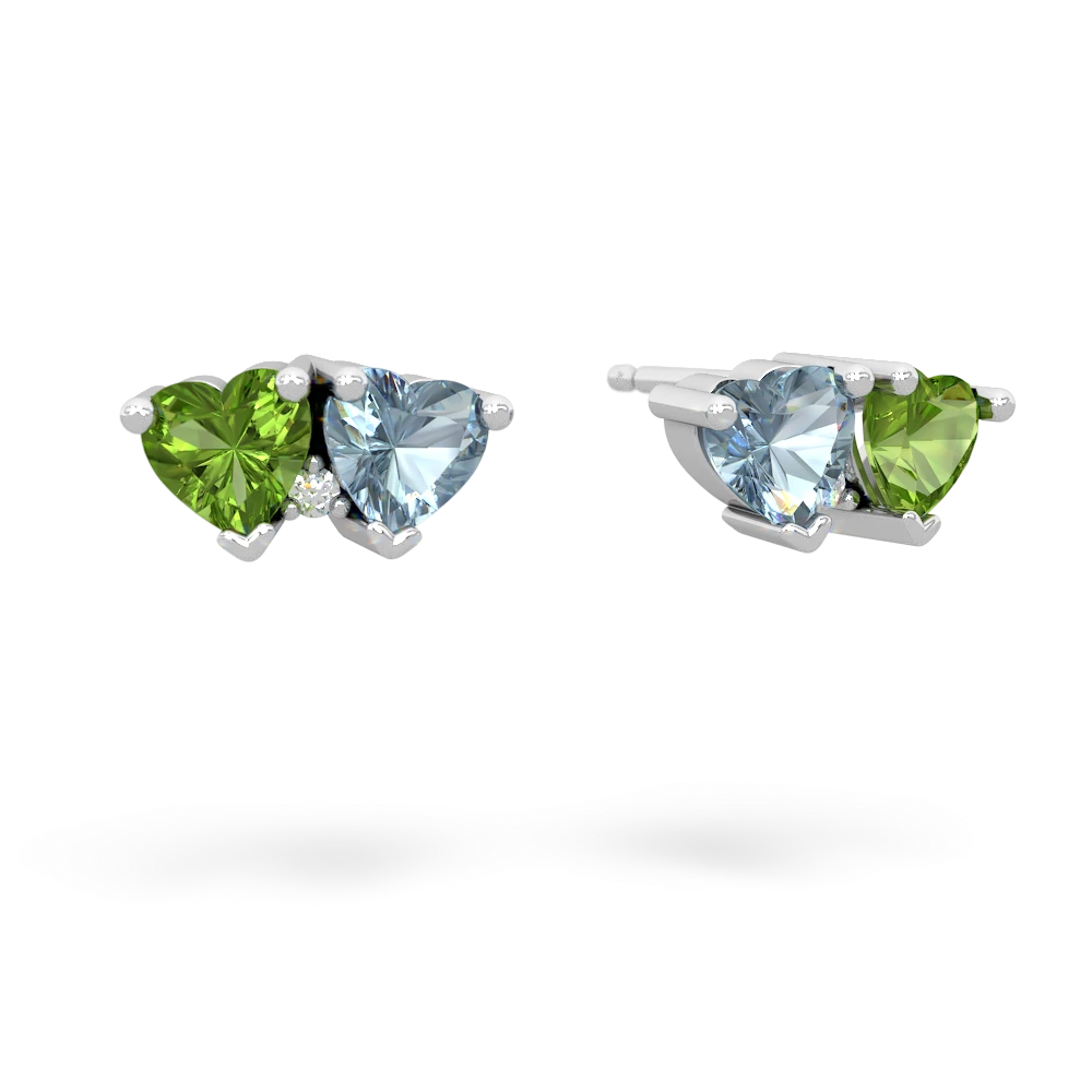 Peridot Sweethearts 14K White Gold earrings E5260