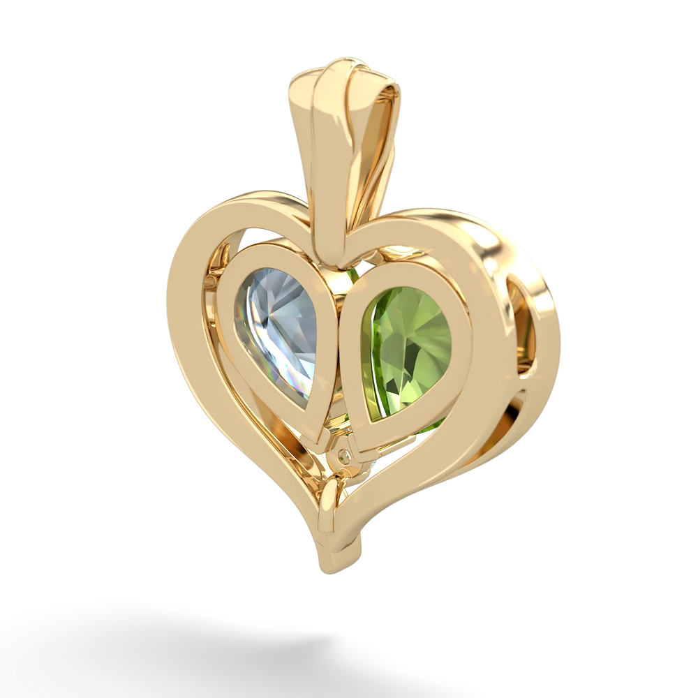 Peridot Two Become One 14K Yellow Gold pendant P5330