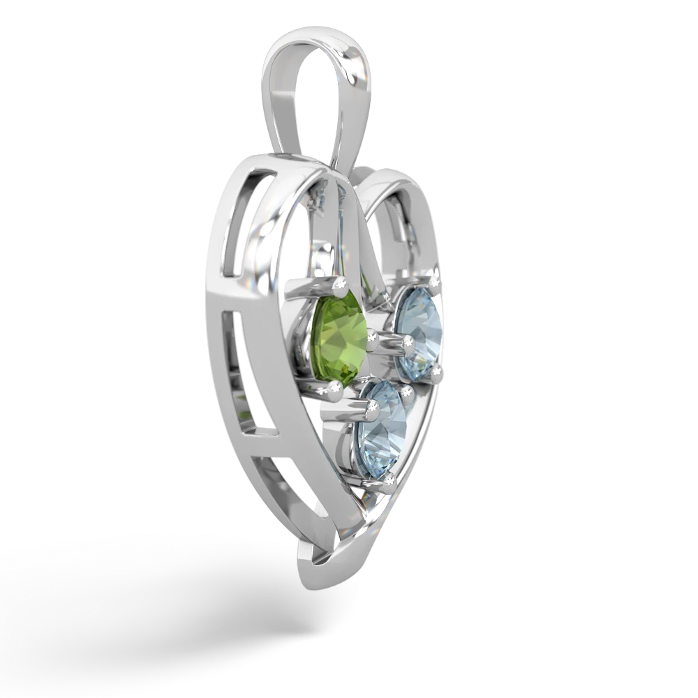 Peridot Glowing Heart 14K White Gold pendant P2233