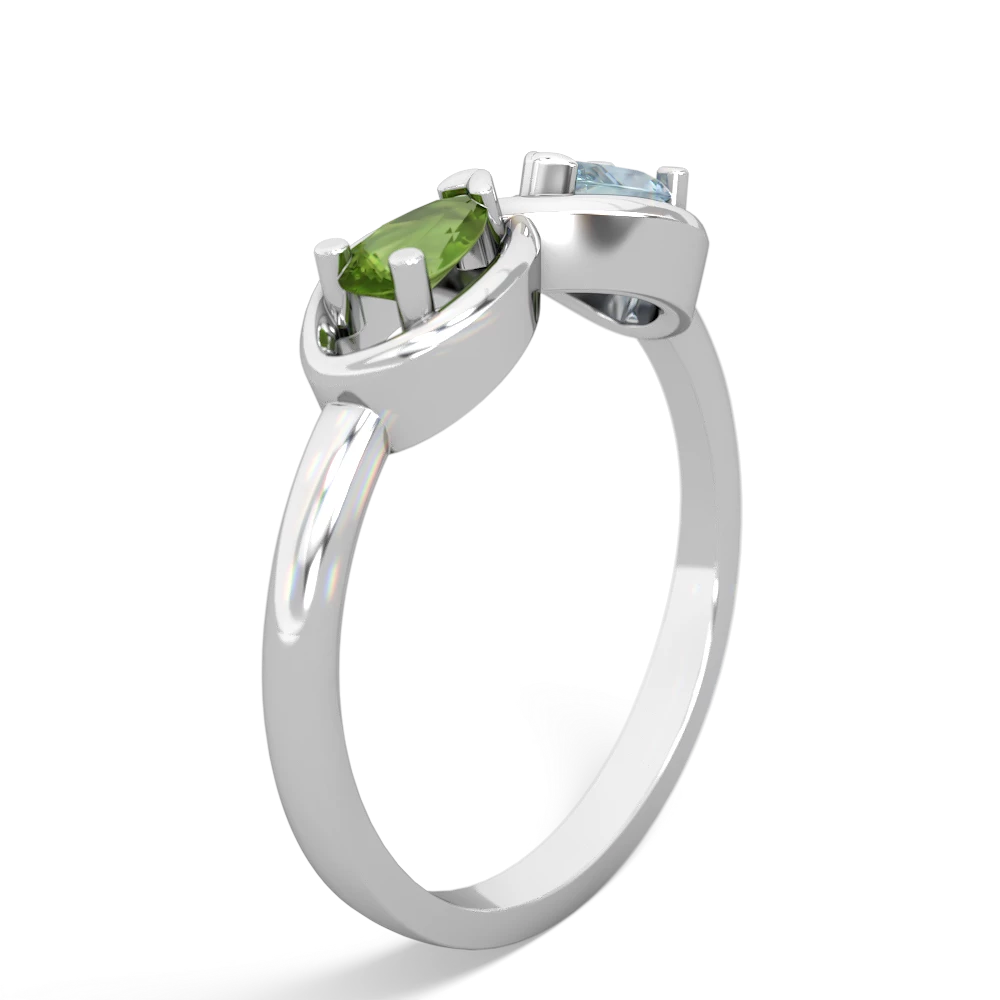 Peridot Infinity 14K White Gold ring R5050