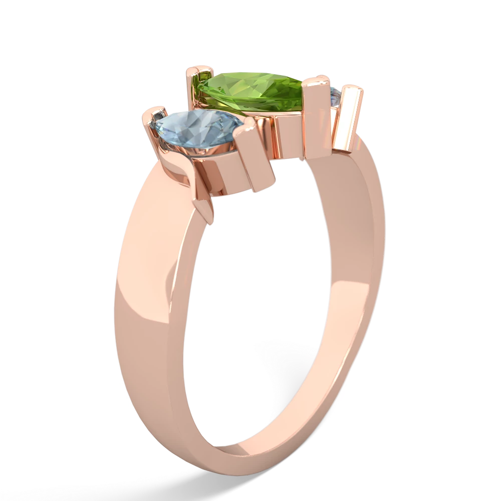 Peridot Three Peeks 14K Rose Gold ring R2433