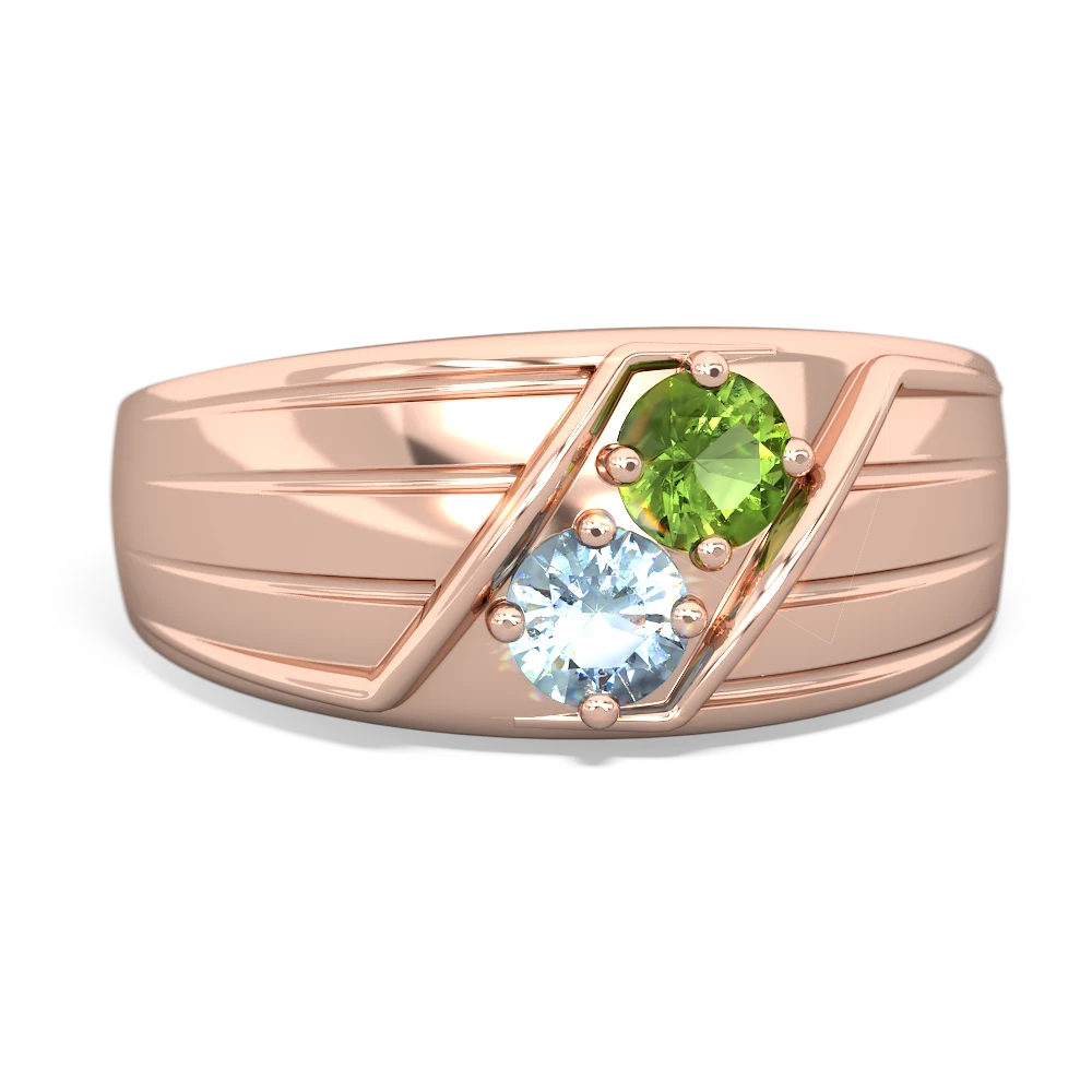 Peridot Men's Streamline 14K Rose Gold ring R0460