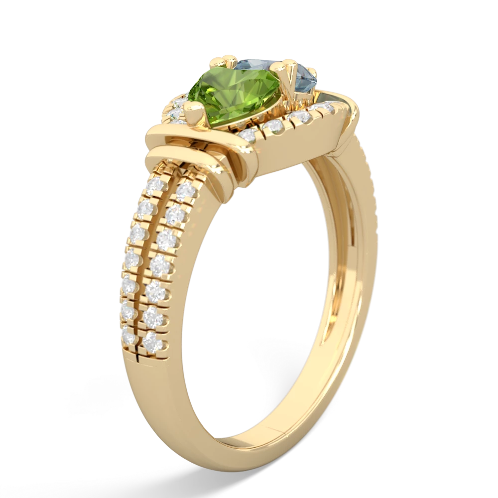 Peridot Art-Deco Keepsake 14K Yellow Gold ring R5630