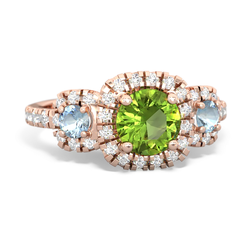 Peridot Regal Halo 14K Rose Gold ring R5350