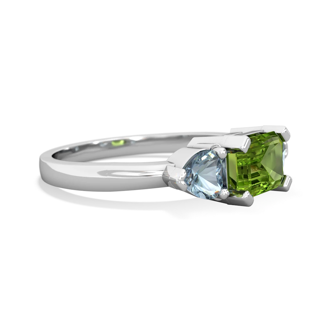 Peridot Three Stone 14K White Gold ring R5235