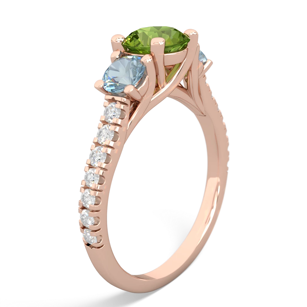 Peridot Pave Trellis 14K Rose Gold ring R5500