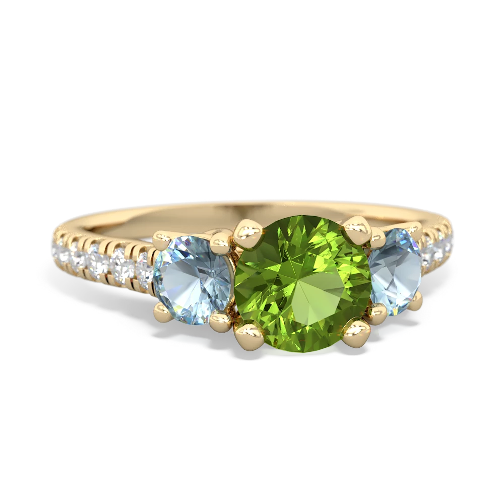 Peridot Pave Trellis 14K Yellow Gold ring R5500