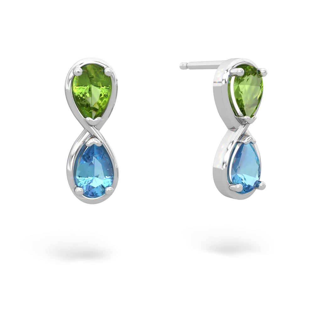 Peridot Infinity 14K White Gold earrings E5050