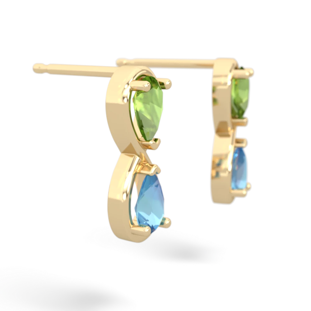 Peridot Infinity 14K Yellow Gold earrings E5050