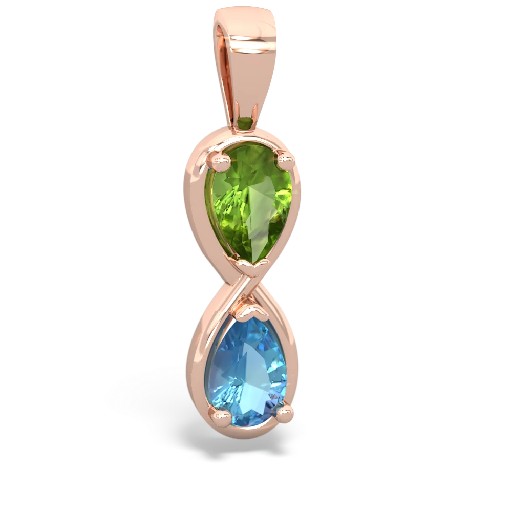 Peridot Infinity 14K Rose Gold pendant P5050