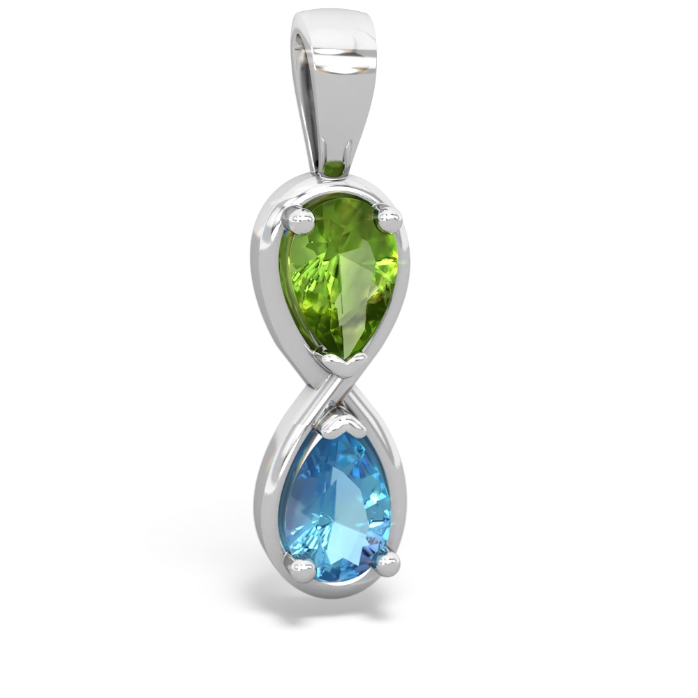 Peridot Infinity 14K White Gold pendant P5050