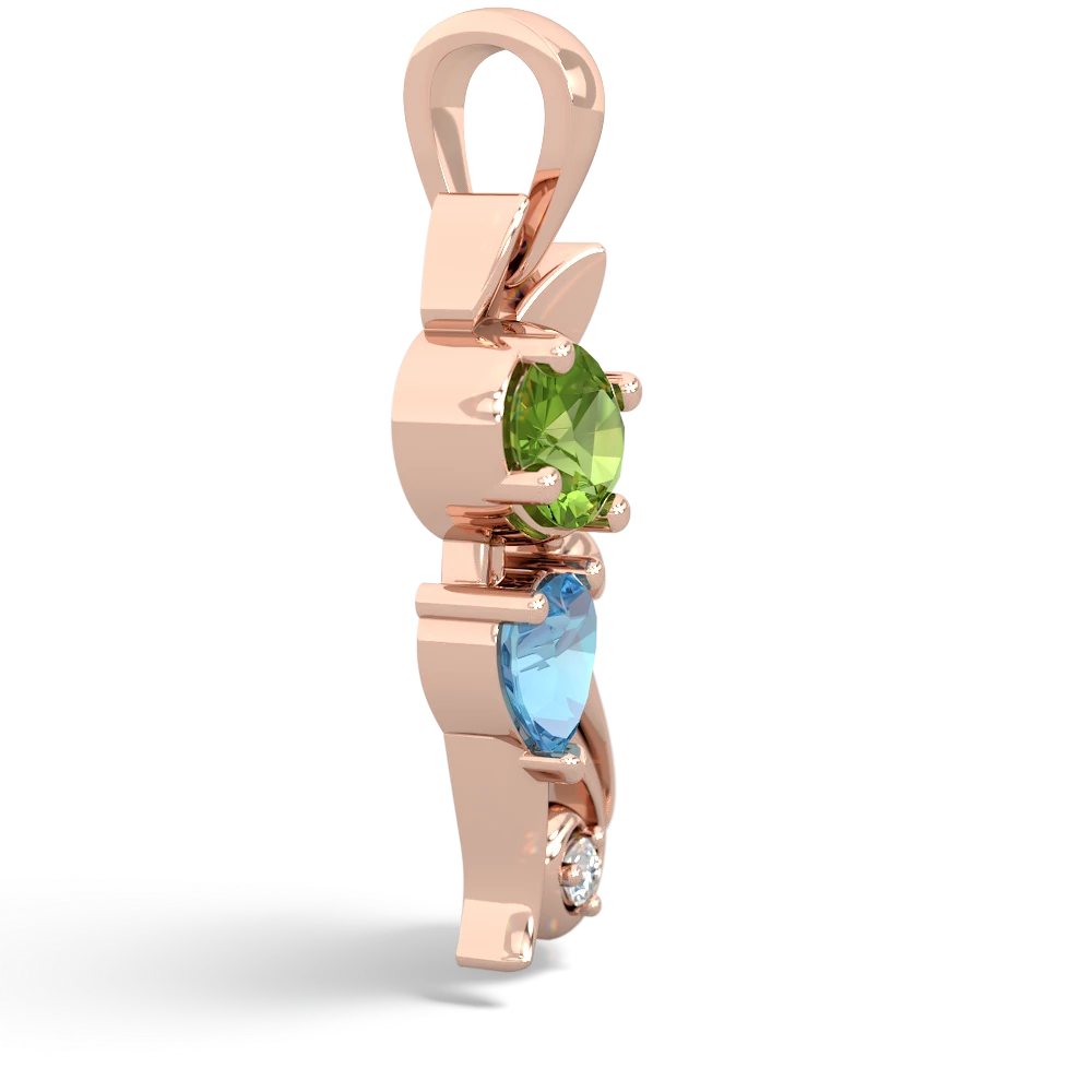 Peridot Kitten 14K Rose Gold pendant P5780