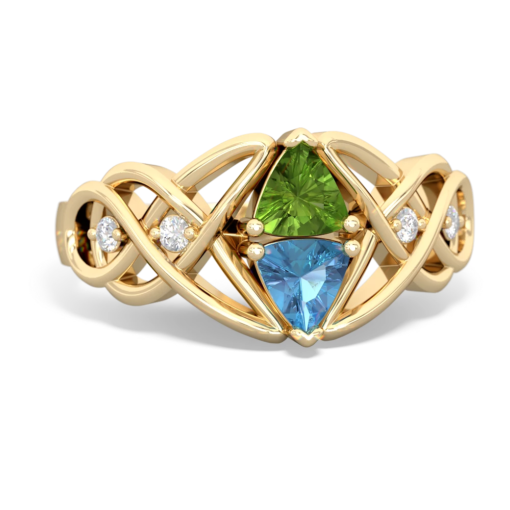 Peridot Keepsake Celtic Knot 14K Yellow Gold ring R5300