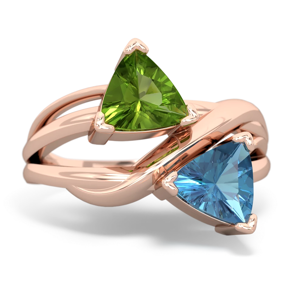 Peridot Split Band Swirl 14K Rose Gold ring R2341