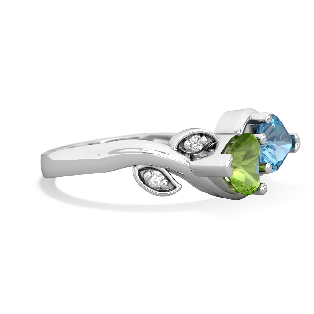 Peridot Floral Elegance 14K White Gold ring R5790