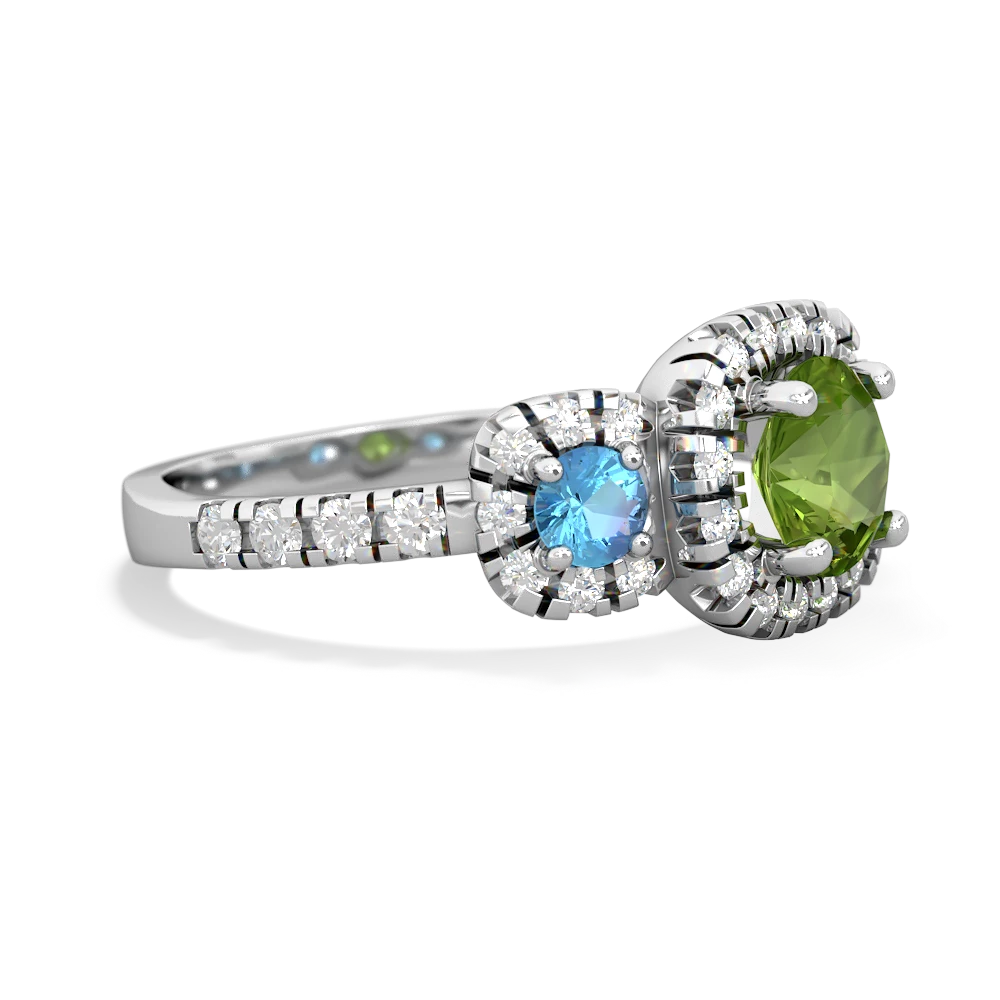 Peridot Regal Halo 14K White Gold ring R5350