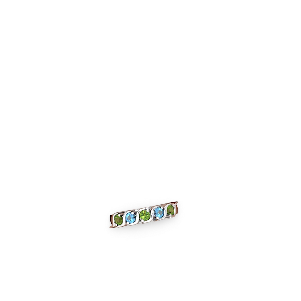 Peridot Anniversary Band 14K White Gold ring R2089