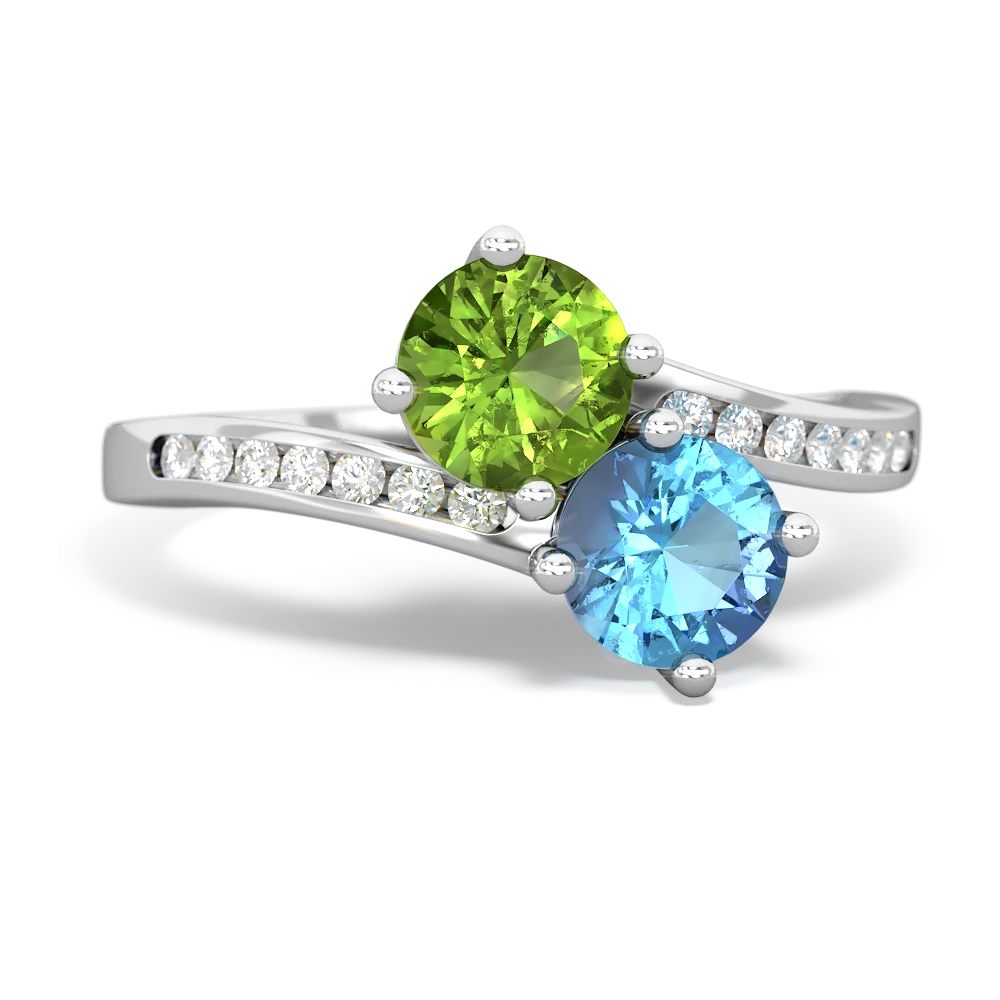 Peridot sale and Blue Topaz Ring size 8