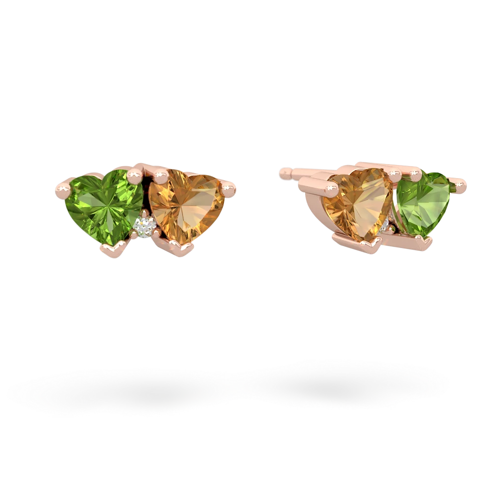 Peridot Sweethearts 14K Rose Gold earrings E5260