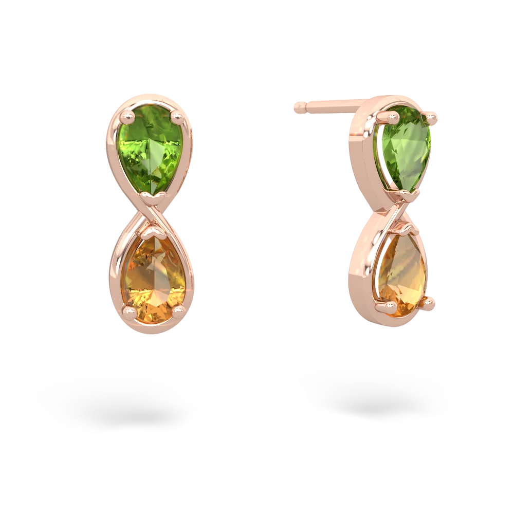 Peridot Infinity 14K Rose Gold earrings E5050